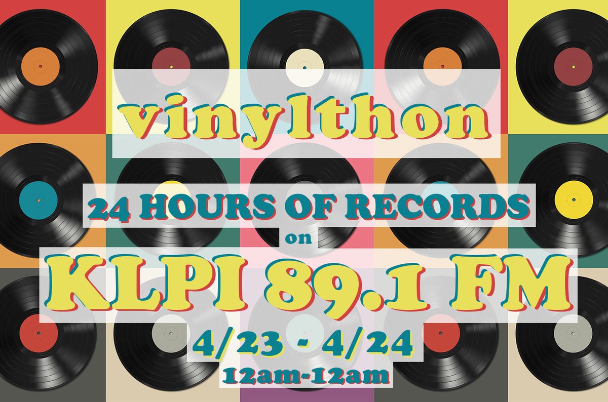 Are you ready for #vinylthon? In 30 minutes KLPI will begin a 24 hour marathon of JUST vinyl records. Tune in by listening to 89.1 FM from midnight tonight to midnight tomorrow!