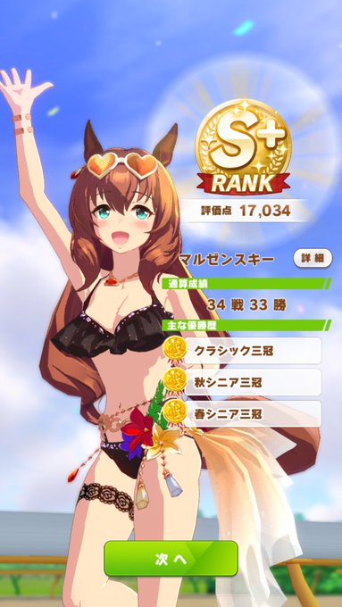 今までの中では一番良く出来たかな水着マルゼン
マルゼンさんは良い女だなぁバブリーだけど 