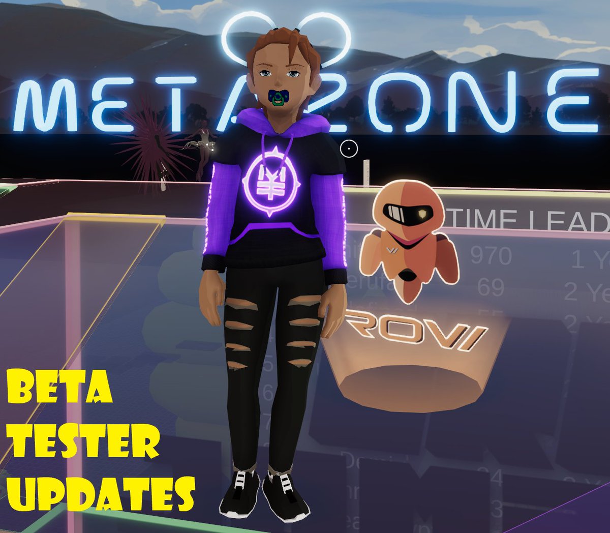engineer_tre's tweet photo. Beta Testers
the Hologram METAs can wave!

Playable @RoviAi #NFT in @decentraland

30909, https://t.co/xN5Ordb4OW

/goto 61,-27 
On @MetaZoneio Roof
[click] Hologram META
View Rovi 

#PlaytoEarn #HostToEarn #BattleBots 
#Metaverse 

https://t.co/7mnTdrCrg0 https://t.co/2qumB97EAm