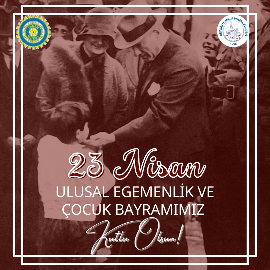 BeyogluIWClub's tweet photo. Ulusal Egemenliğin Türk Halkına geçtiği Türkiye Büyük Millet Meclisi’nin kuruluşunun 102. Yılında Ulu Önderimiz Mustafa Kemal Atatürk’e en derin minnet, şükran ve saygılarımızla….
23 Nisan Ulusal Egemenlik ve Çocuk Bayramımız Kutlu Olsun
#23nisanulusalegemenlikveçocukbayramı https://t.co/06r240dQ2r
