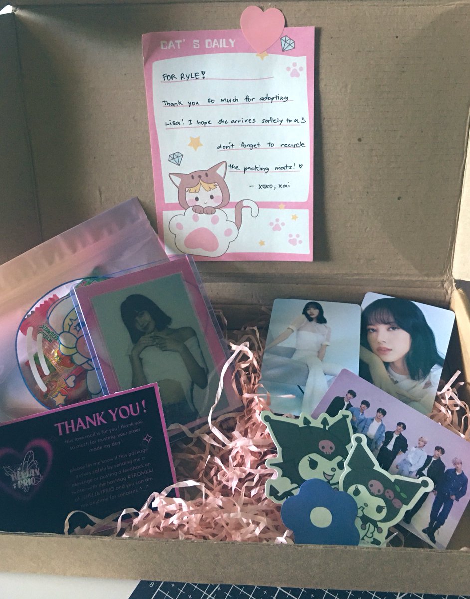 javaeaj's tweet photo. # • mail ~
{Lisa T:a pc}
Hii , Thank youu so much for letting me adopt lisaa , thank you also for the freebies ! + points for the vvv cute packaging 🫶 , Till' our next transaction ♡
- @HEEJAYPRIO #FROMXAI https://t.co/D19NLeZm0N