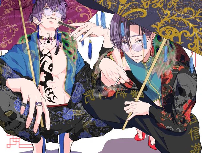 兄弟二人描いたから隣に置いてみたけど流石に二人だとガラガラが凄い…🦧 