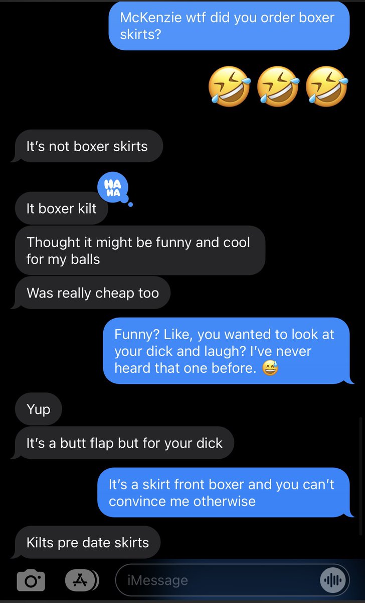 TalkerShyte's tweet photo. I just needed someone else to witness this. #why #dickskirt #boxerkilt #wtf #thisismylife #funnyconvos https://t.co/2J0x6lyJFd