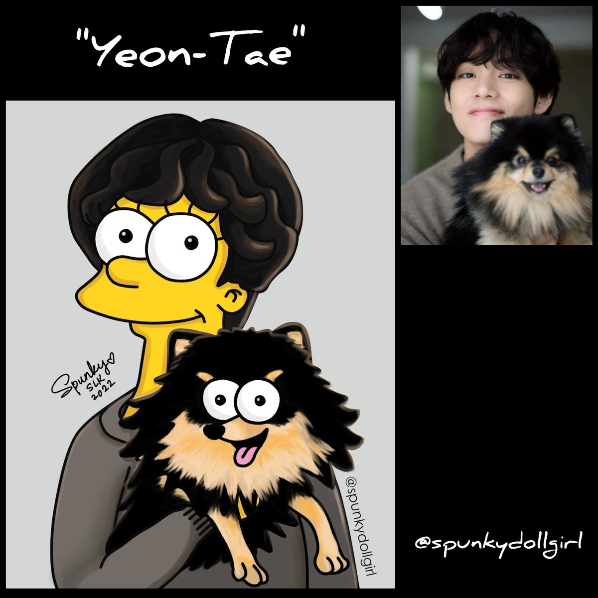 spunkydollgirl's tweet photo. "Yeon-Tae"
@bts_twt #Taehyung #yeontan #TaehyungSimpson #vsimpson #Simpsons #bts #fanart #btsfanart #yeontansimpson #yeontae #spunkydollgirl #digitalart #illustration https://t.co/VBmxmSuJTF
