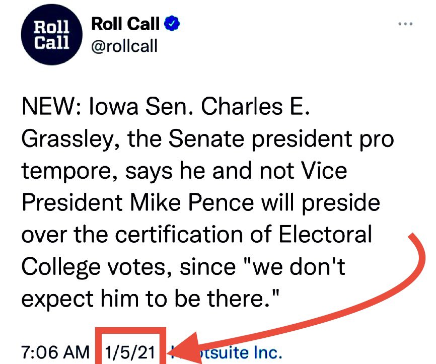 LavaBlue22's tweet photo. @BaddCompani Absolutely! Chuck Grassley need to answer some questions too. He didn't expect Pence to be there to certify the votes. https://t.co/ZIGlPhQOOF