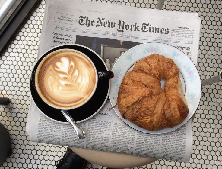 _annnsophie's tweet image. — coffee and croissants for breakfast
