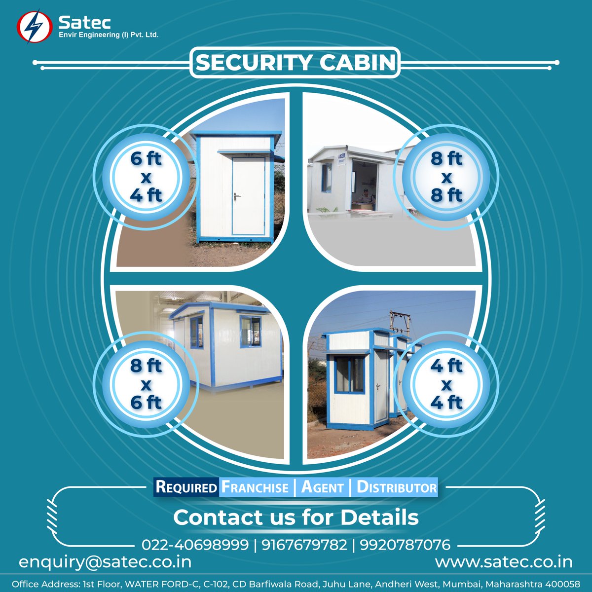 SatecEnvirEngg's tweet image. Prefab security Guard Cabins Manufacturer, Supplier in Mumbai!!

#Satec #SatecEnvirEngineeringPvtLtd #SecurityCabins, #FRPPortableSecurityCabin, #readytoinstall 
#PrefabricatedGuardCabin #PrefabsecurityGuardCabins