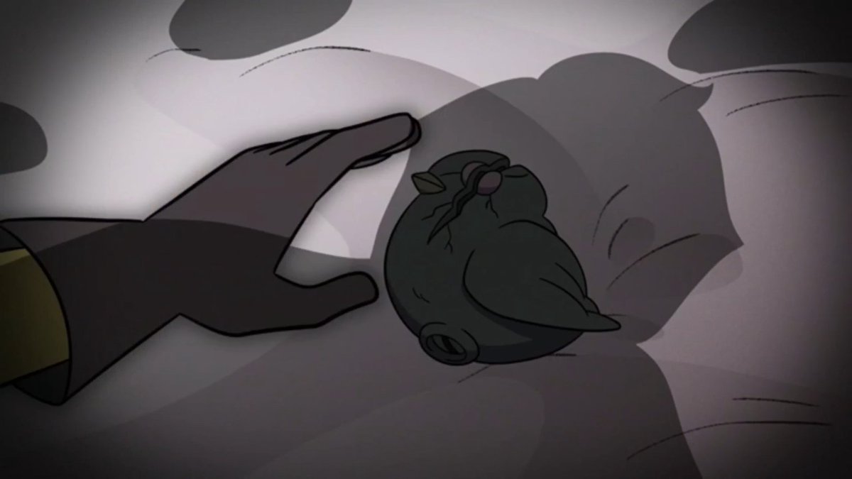 astrolavas's tweet photo. TOH SPOILERS //

the WAY HIS FUCKIN HANDS STARTED SHAKING HERE CUZ IT REMINDED HIM OF FLAPJACK......... PAIN. https://t.co/zBYOuCuF6h