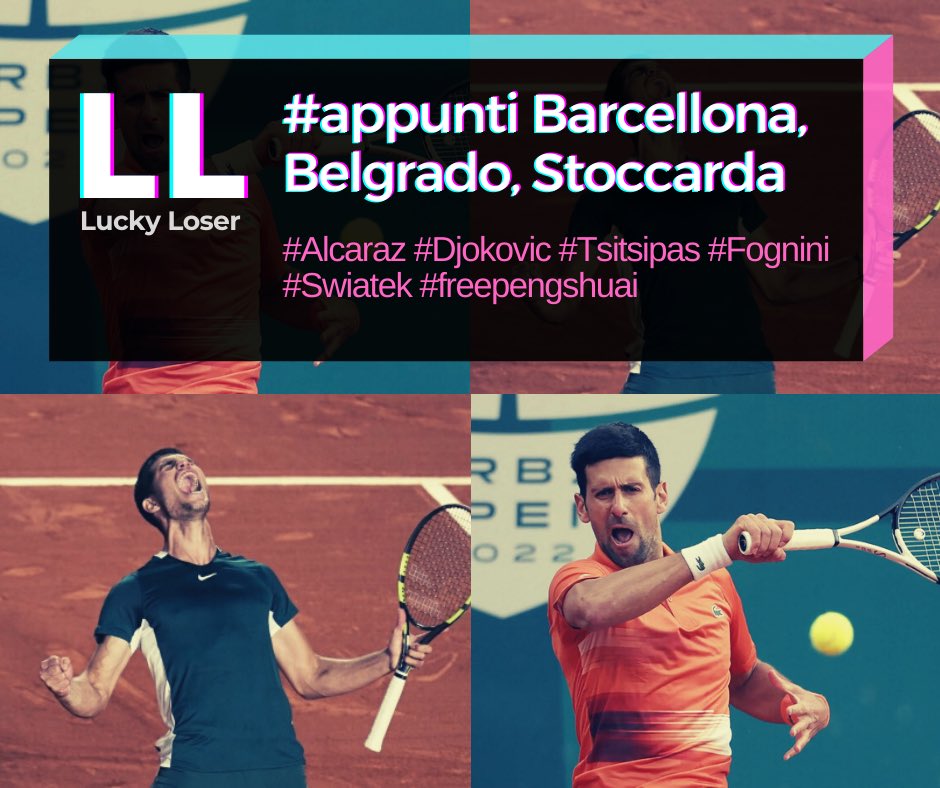LLuckyLoser's tweet photo. ππΌ https://t.co/nw5DuE23mU
#tennis #alcaraz #tsitsipas #djokovic #musetti #fognini #sonego #swiatek #appuntiLL https://t.co/fBm0edb1vO