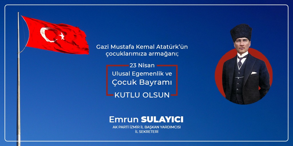 Gazi Mustafa Kemal Atatürk'ün çocuklarımıza armağanı #23Nisan Ulusal Egemenlik ve Çocuk Bayramı Kutlu Olsun.