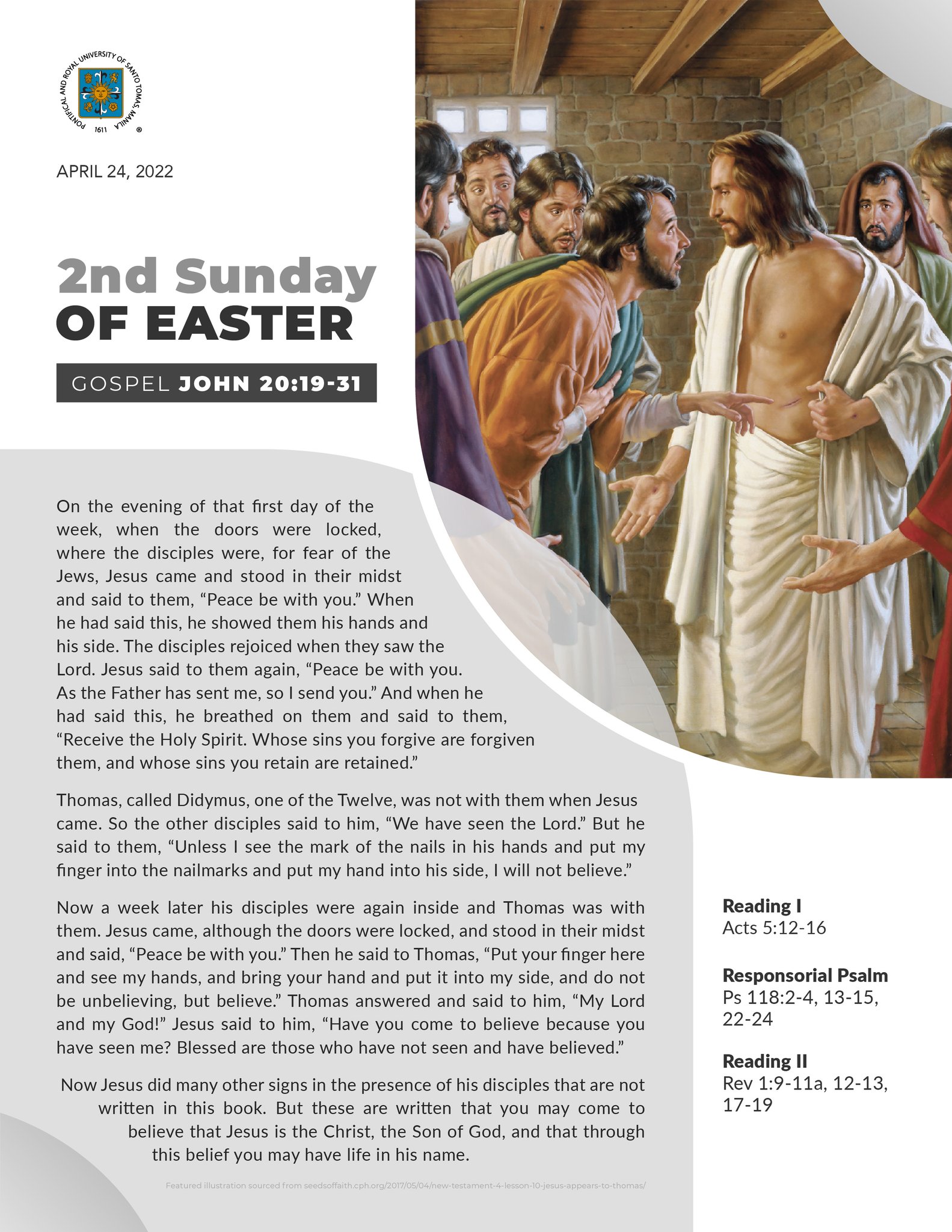 University of Santo Tomas on Twitter "Sunday Gospel April 24, 2022