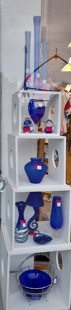 No need to feel so blue, when you can choose from our array of beautiful glass wear, now taking pride of place in our shop window. From vases to bowls, we are sure to have something that will take pride of place in your home, and have your friends talking.