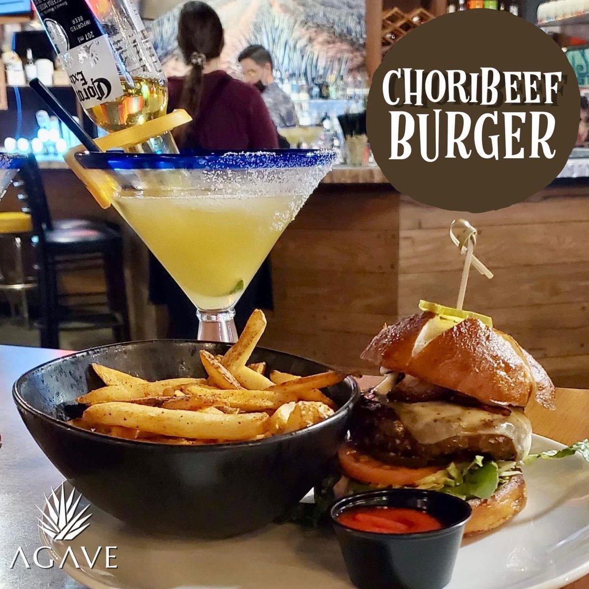 It’s SO good! 🍔 

Indulge in a 6oz patty, gouda cheese, bacon, guac, garlic aioli, lettuce, tomato, pickle and onion all piled high on gourmet bun. Served with your choice of tajin fries, soup or Caesar salad.

Visit agavegrill.ca for reservations