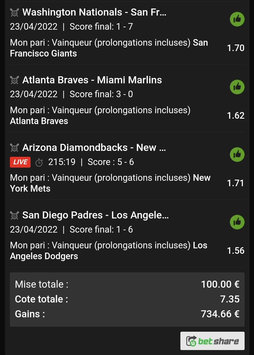 Qui a suivi ce ticket ? 🙈😍!

Ps : Tirage effectué je poste tout a l'heure 😈!

Explosez-moi les notifications 😋! #TeamParieur #TeamDPZ