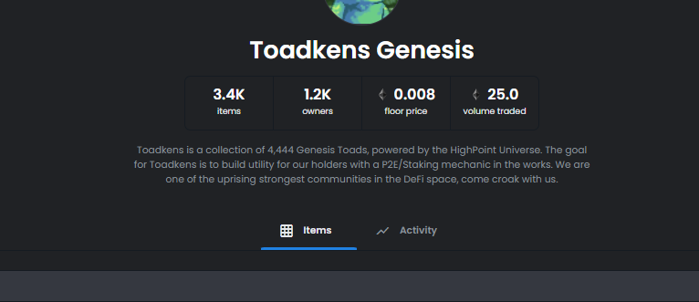 0xAvatar's tweet photo. Very very safe play here. I just copped another which puts me at 2. @toadkens was recently unrugged by @HighPointStake both of which are massively undervalued. Are you eth based? Grab a toad, do you like coins? $HPT is at bottom right now before v2 contract comes. https://t.co/LNSiW61FrP