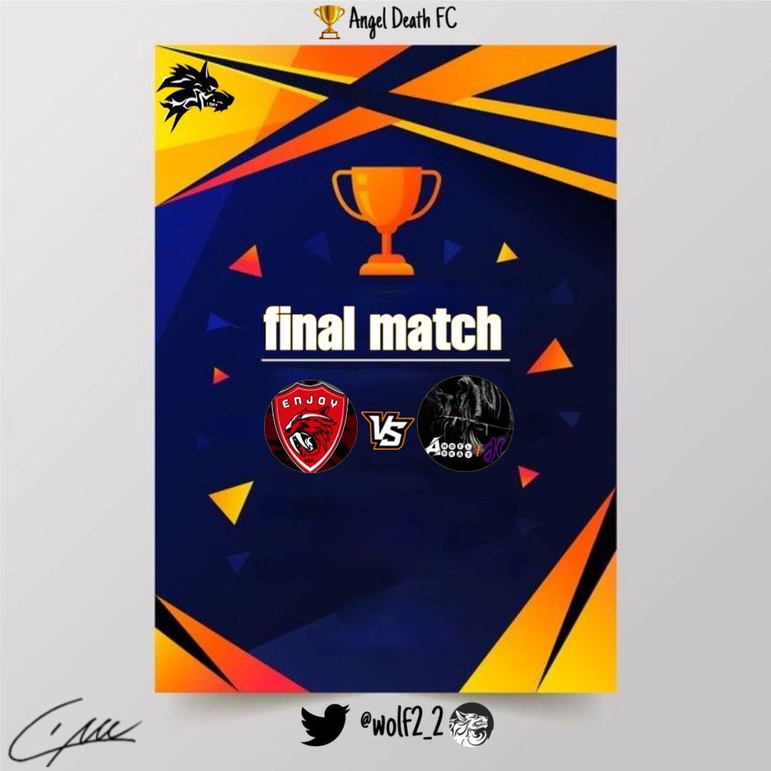 بطاقة المباراة بالتوفيق لكلا الناديين لتقديم نهائي كبير و ممتعه 🏆✨
 The last event, good luck to both teams 🏆🌟
بطولة Angel Death FC
<a href="/Angel_O_FC/">Angel Death FC</a>
@EnjoyFc_ 
#برو_كلوب #بروكلوب