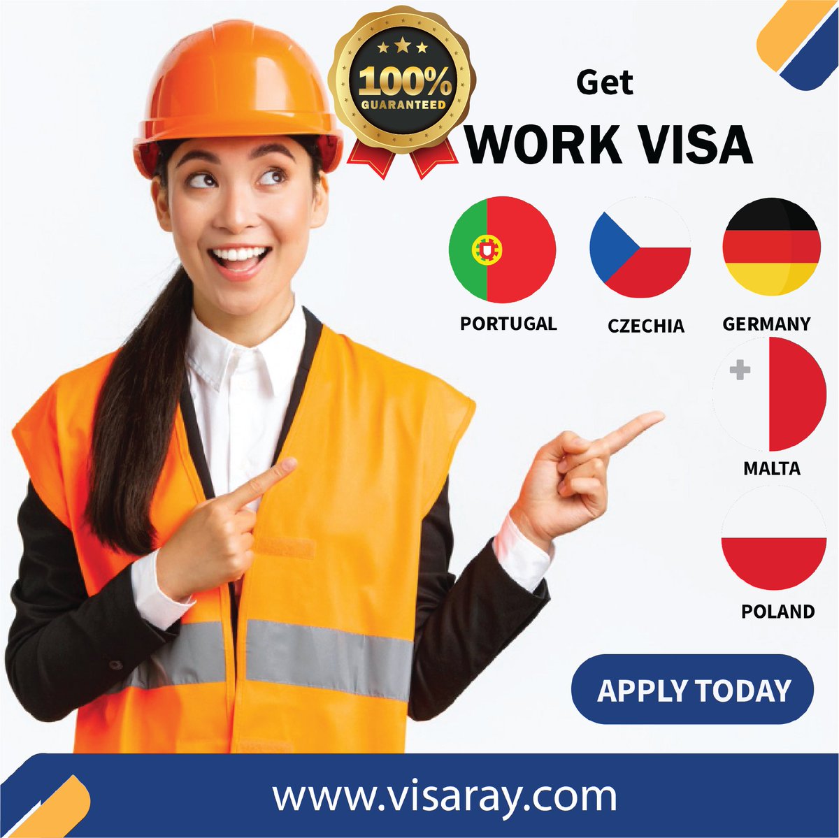 VisaRayOfficial's tweet image. Get work visa for the country of your choice in Europe and get it with our professional help.
🇵🇱 🇵🇹 🇨🇿 🇩🇪 🇲🇹
Apply Now: bit.ly/visaray
#workvisa #workpermit #workvisamalta #workvisaportugal #germanyworkvisa #czechrepublicworkvisa #polandworkvisa