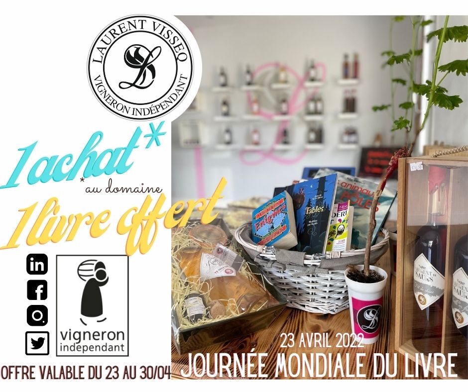 domainesls's tweet photo. [ACTU /23 AVRIL - 📚JOURNÉE INTERNATIONALE DU  LIVRE 📚]
À l'occasion de cette journée, le @domainesls  vous offre durant toute la semaine du 23 au 30/04
1️⃣ #livre 📚pour tout achat au caveau >151 chemin toulze 81310 LISLE SUR TARN 
#journeeinternationale #livres #vins #gaillac https://t.co/MA2KBOVZyG