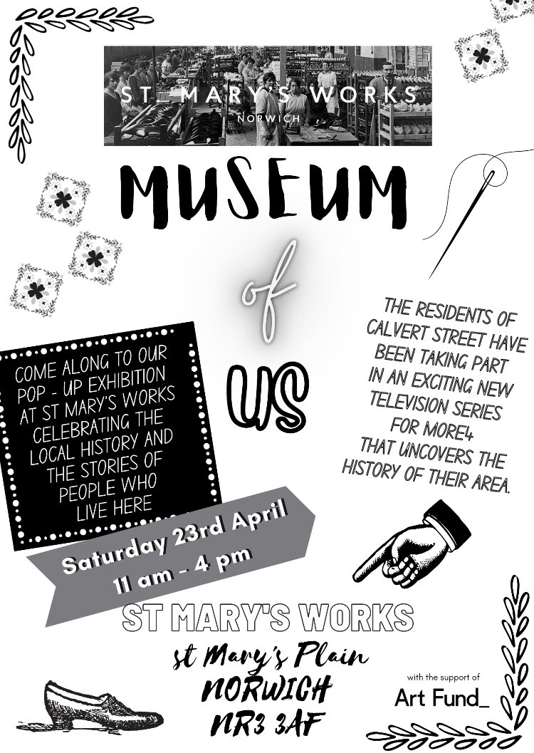 Museum of Norwich (@museumofnorwich) on Twitter photo These little shoes are heading out on an adventure today.
Head down to <a href="/norwichshoe/">TheShoeFactorySocial</a> at St Mary’s Works to find out more. 11-4.
#community #CalvertStreet #Norwich #shoes
<a href="/artfund/">Art Fund</a> <a href="/KTDnorfolk/">Kick the Dust - Norfolk</a> These little shoes are heading out on an adventure today.
Head down to <a href="/norwichshoe/">TheShoeFactorySocial</a> at St Mary’s Works to find out more. 11-4.
#community #CalvertStreet #Norwich #shoes
<a href="/artfund/">Art Fund</a> <a href="/KTDnorfolk/">Kick the Dust - Norfolk</a>