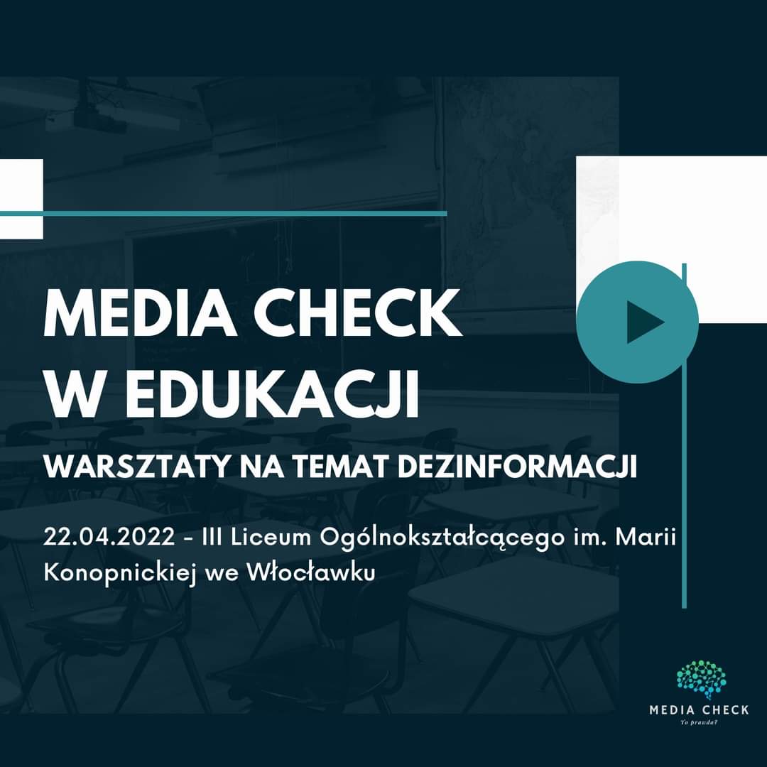 LMK_Wloclawek's tweet photo. 1/Od piątku, 2️⃣2️⃣ kwietnia przez kilka tygodni będziemy gościli w LMK studentów z Państwowej Uczelni Zawodowej we Włocławku, @mediacheckpl. 🤓🧑🏫💼
#mediacheck #PUZWłocławek #factchecking #fakenews #manipulacja #media #warsztaty #informacja #szkoła #school #edukacja #education https://t.co/7m9ifcC9fq