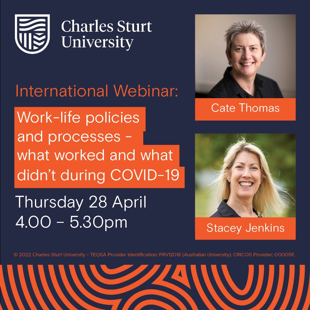 💼 We know work-life policies and processes changed significantly thanks to the pandemic, but what actually worked?

Two #CharlesSturtUni experts will discuss policy and practice from a human resource and social policy perspective at this webinar.

More 👉 bit.ly/3LTarAJ