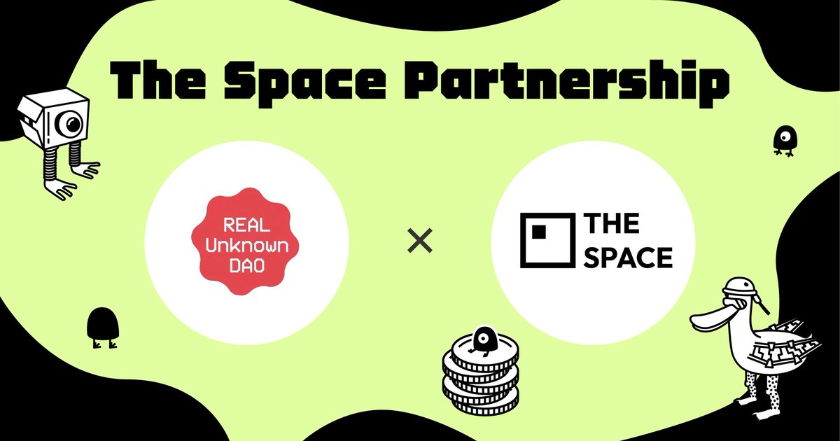 0x_SpaceDAO's tweet photo. 🎉🎉🎉The Space x Real-UnknownDAO 🎉🎉🎉
We are happy to announce the collaboration with Real-UnknownDAO for the incoming beta test!!
Cannot wait to see your amazing creation in The Space!!!
#NFT #DrawToEarn
👉Join our Discord: https://t.co/2PWEUKHaxI https://t.co/Pa28dyvsid