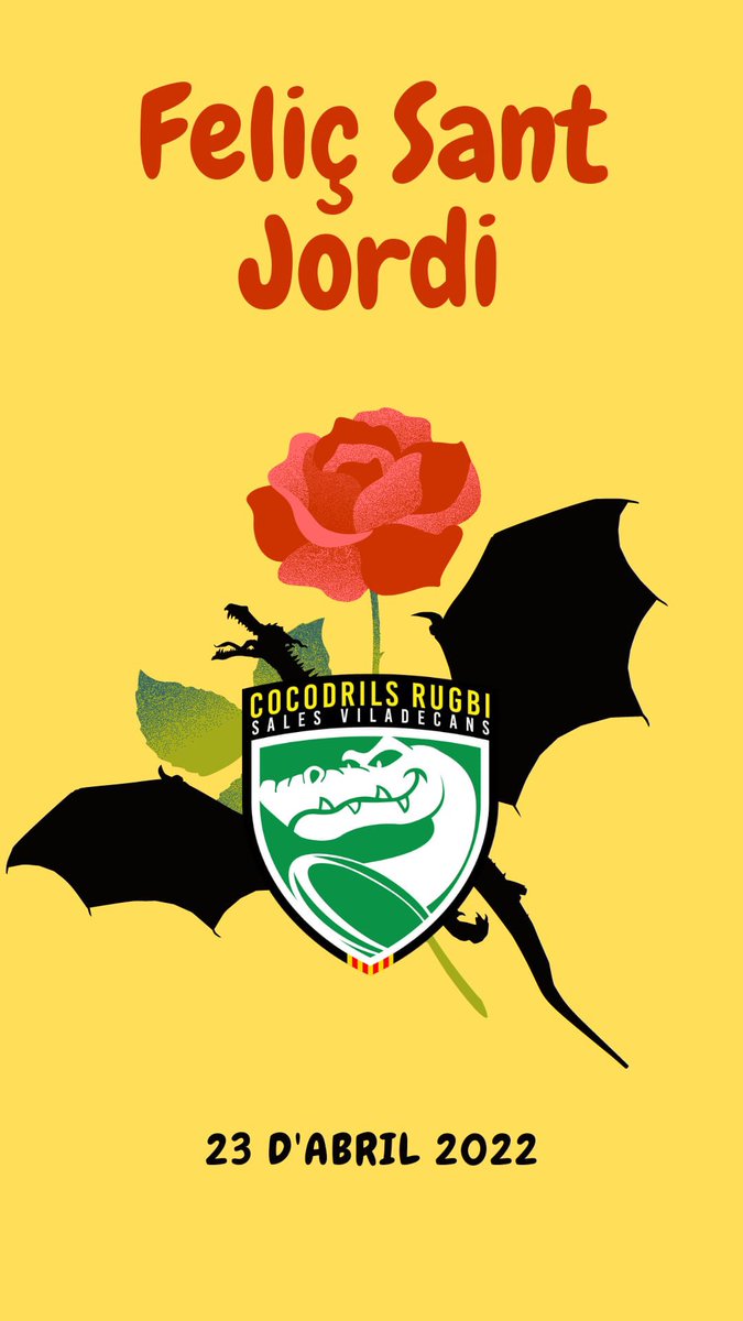 CocodrilsRugbi's tweet image. Des de la família dels Cocodrils i les Cocodriles 🐊 us desitgem un Feliç Sant Jordi! Recuperem els carrers, gaudim dels llibres 📚busquem les millors 🌹.

#SantJordi #St22 #SantJordi22 
#Viladecans