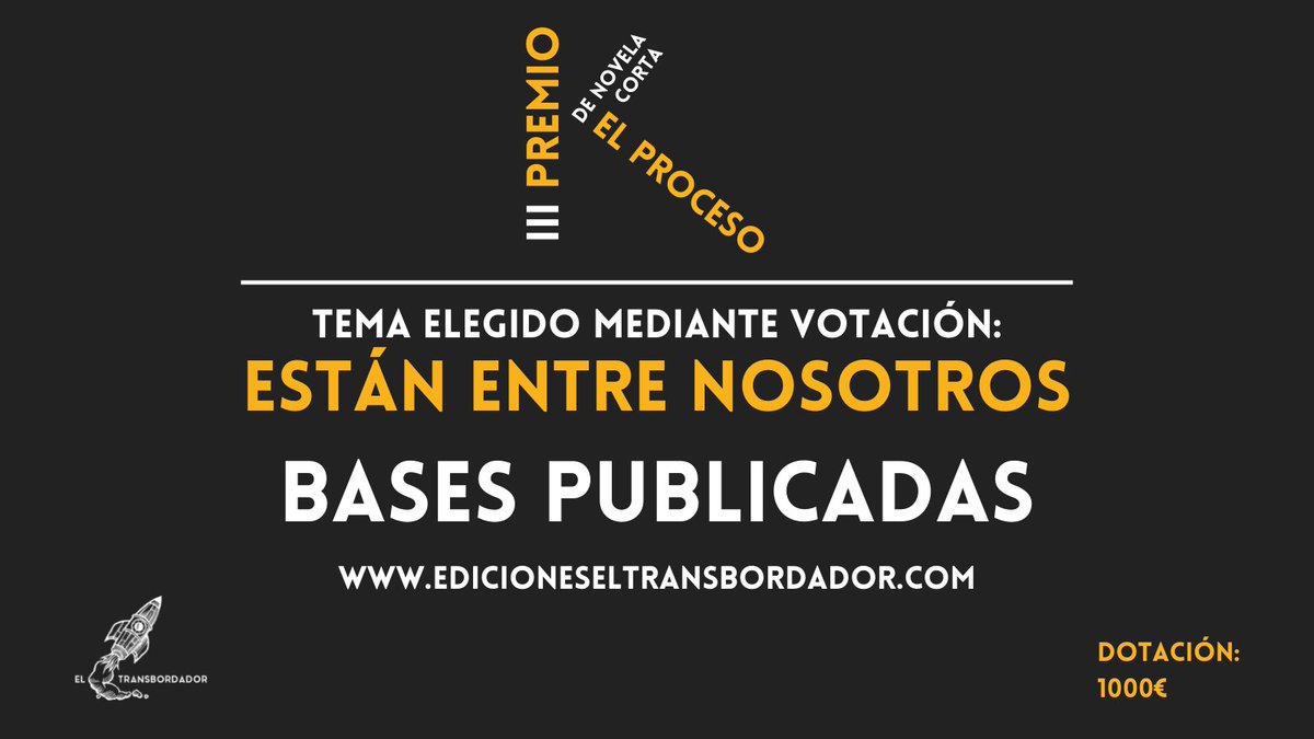 🐉 ¡Feliz Día del Libro! 🌹

📜 Nuestra celebración comienza con la publicación de las bases completas del III Premio de novela corta #ElProceso, dotado con 1.000€. 

🤗 ¿Te animas a participar? ¿Nos ayudas a difundir?

🔗 edicioneseltransbordador.com/noticia?codigo…