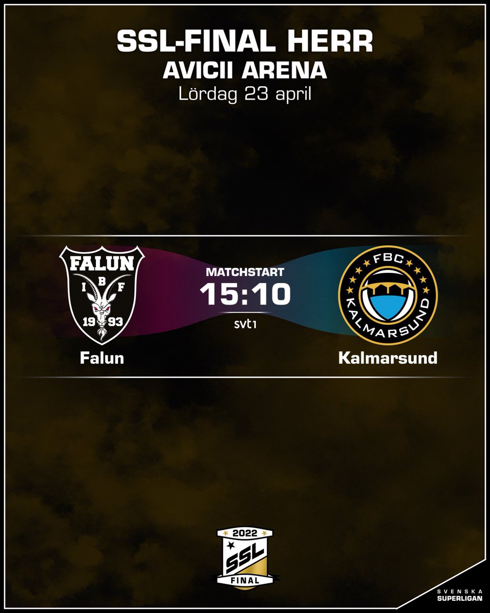 SSL_se's tweet photo. Matchdag - och SSL-finaldags! Klockan 15:10 i Avicii Arena inleds finalen i SSL-slutspelet på herrsidan! Matchen följer du på SportExpressen Play eller i SVT1.
#SSLse #SSLslutspelet #innebandy #floorball #SMfinalen #allatillaviciiarena https://t.co/1Cy9LhwrQh