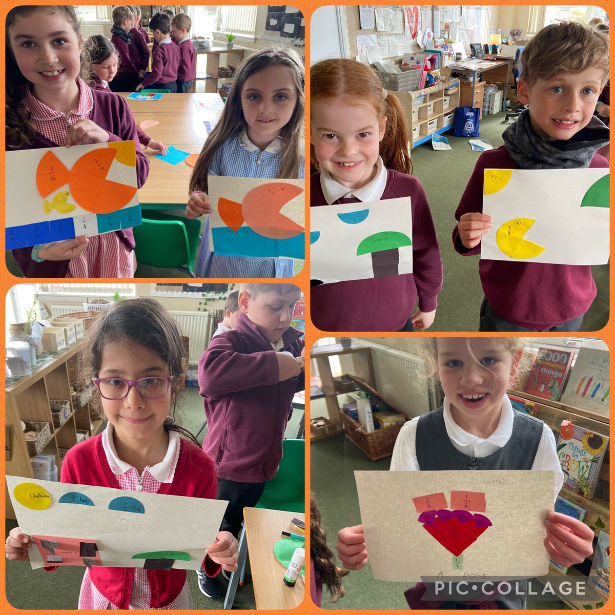 MissGraham_DP's tweet image. Fraction art in P2/3 @DrakiesPS What a fun activity! 😊👍 #activemaths #mathsandart #funfractions
