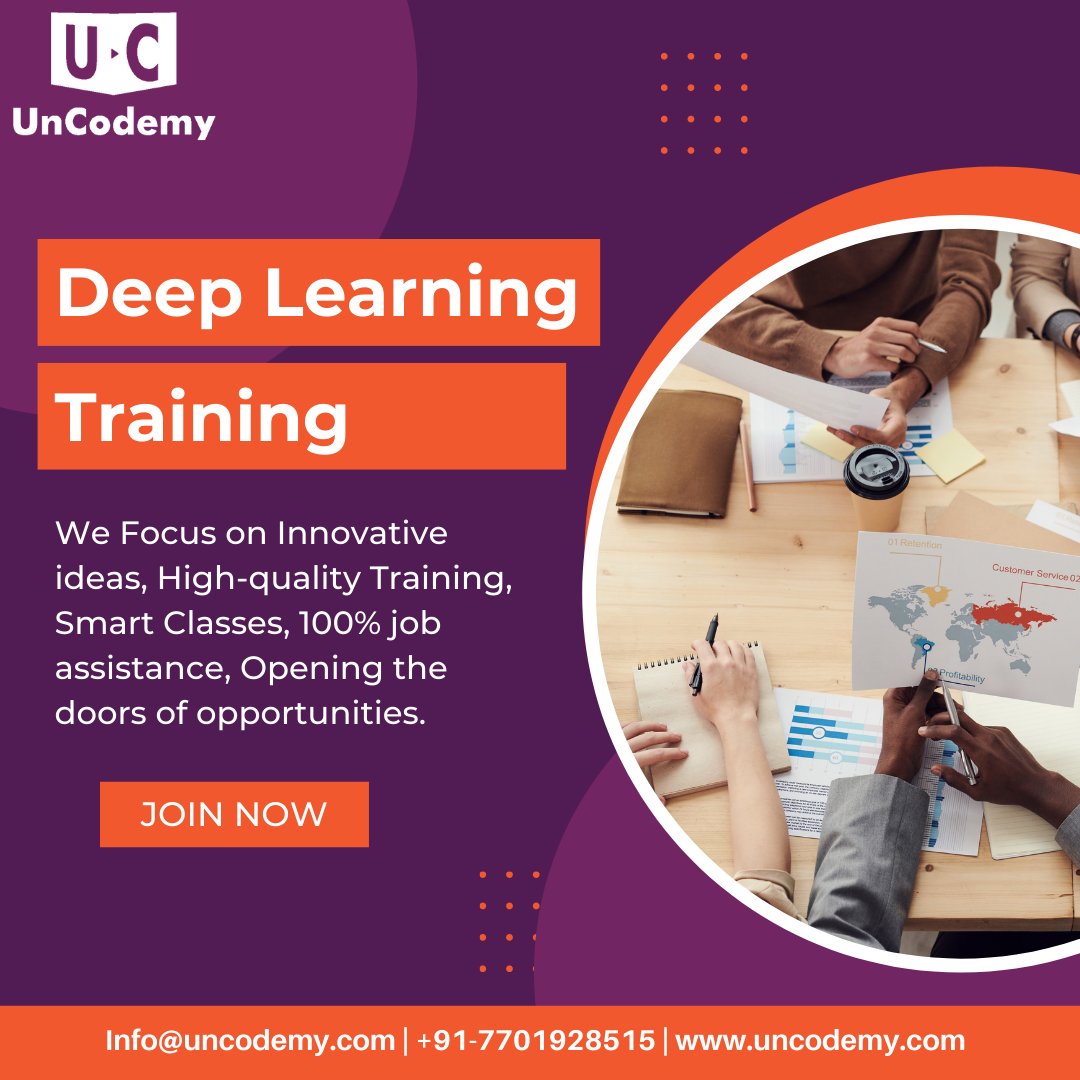 uncodemy's tweet image. Take Full Control of Your Future Today with UNCODEMY. 🔥
Uncodemy is Known as Best Deep Learning Training Institute in Noida. 🔥
.
.
Why wait ??
Register Now!!! ➡️ uncodemy.com
.
.
.
#deeplearningtraining #deeplearningtrainingnoida #deeplearning #machinelearning
