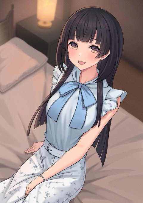 「breasts on bed」 illustration images(Latest)