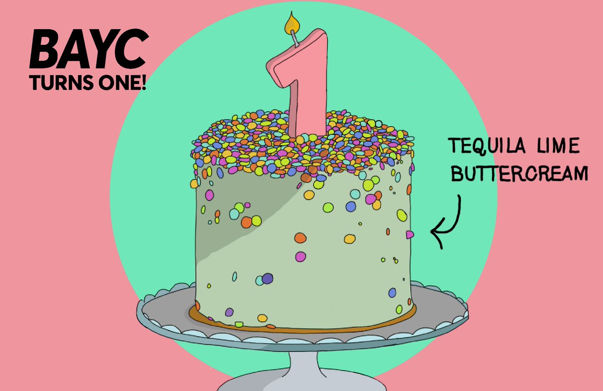 Here’s to a year <a href="/BoredApeYC/">Bored Ape Yacht Club 🍌</a>!  And what a year it was! 👏👏👏