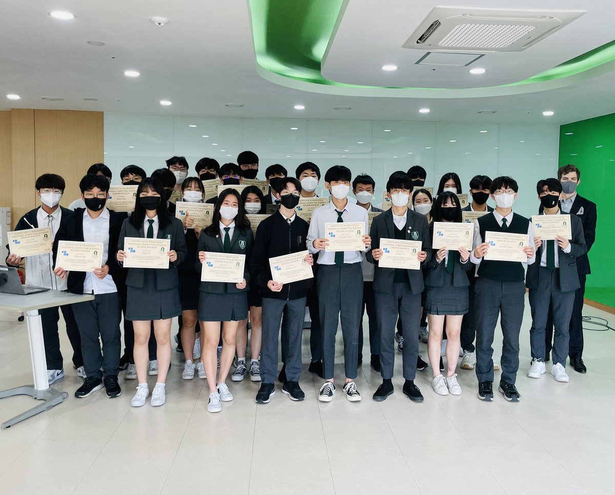 Computer Science Honor Society was launched this week at <a href="/SJA_Jeju/">SJA Jeju</a>. Congratulations students!

#computers #tech #Coding #studentsuccess #future #creativecoding 💻⌨️🖥 #DigitalTransformation