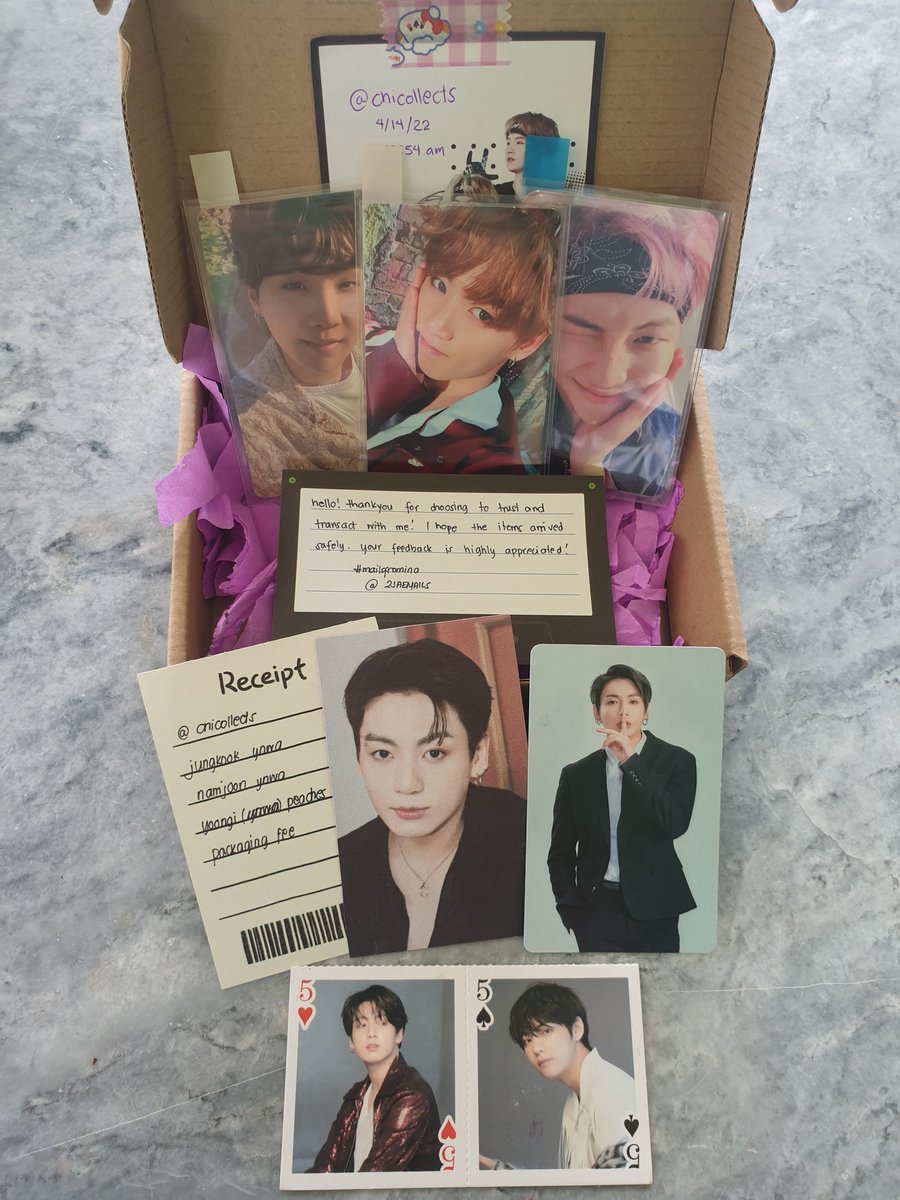chicollects's tweet photo. π bts jk & rm ynwa + yoongi cream mail!
hello @2JAEMAILS, thank you so much for letting me adopt these pcs, super grateful po sa inyo dahil umuwi po yung prios ko π also, i appreciate the very secure packaging and the freebies! once again, thank you so much π₯Ίπ #mailsfromina https://t.co/YzLUOtDHSz