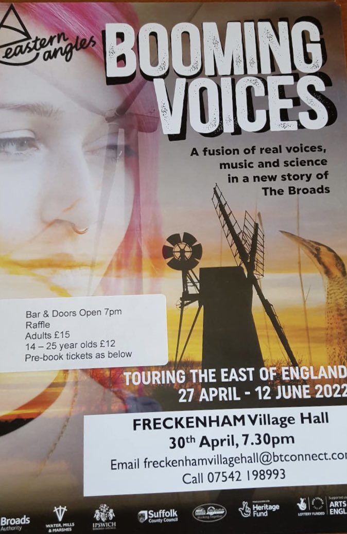 FreckenhamVH's tweet photo. 1 week to go until @easternangles visit the hall on 30 April with Booming Voices. To get your tickets call 07542 198933 or email Freckenhamvillagehall@btconnect.com Tickets are £15 or £12 for 14-25s #drama #theatre @WhatsOnWSuffolk #freckenham @Nmktbusiness https://t.co/B2VzUdcQtT