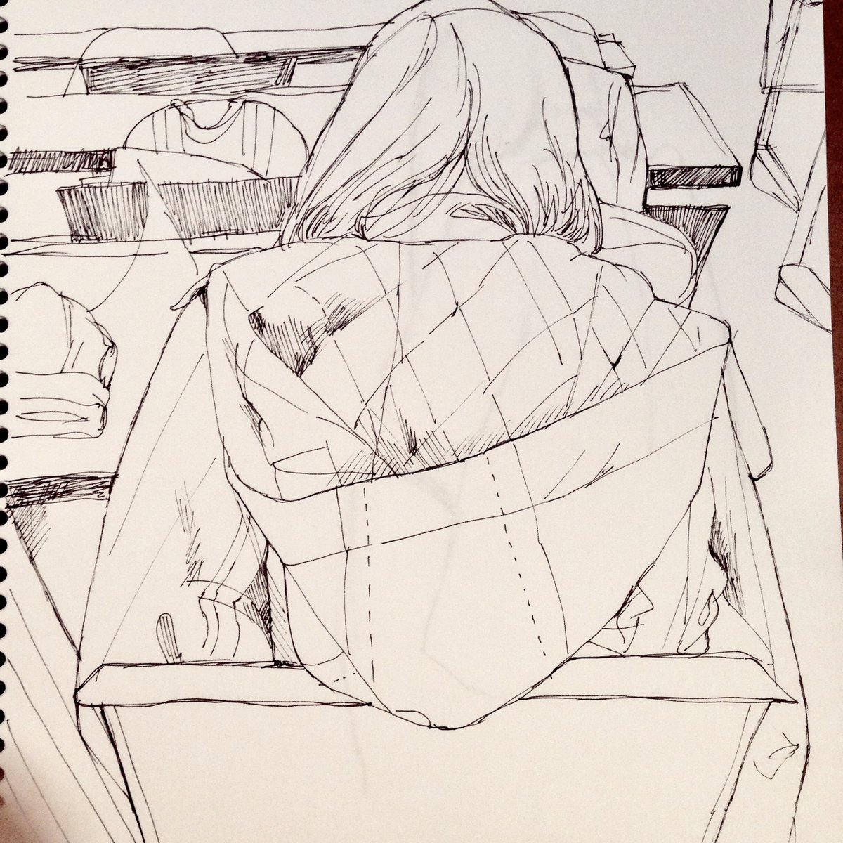 授業中の、絵 