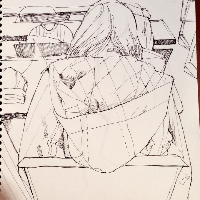 授業中の、絵 