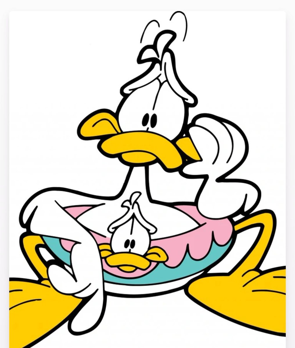 chipvd's tweet image. Wade Duck from U.S. Acres is always seen wearing a flotation inner tube, which has a duck head in front of it that shares the same facial expressions as Wade – even down to the direction in which Wade is looking.

(Just now remembering how distracting this was)