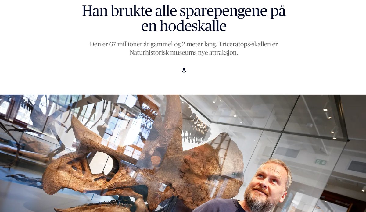 #Aftenposten forteller et eventyr av en historie om hvordan #Triceratops skallen fra #HellCreek i USA havnet på #Tøyen takket være en usedvanlig mann #Roarløvviken