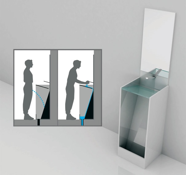 Engrandarch's tweet photo. Sink that’s also a urinal; Cleans itself every time you wash your hands; Saves hundreds of gallons of water per year

What do you think about this invention?

#Urinal #Toilet #Publictoilet #Bathroom #Kitchen #Plumbing #environment #environmental #architecture #architectural https://t.co/XYNzJ9AY03