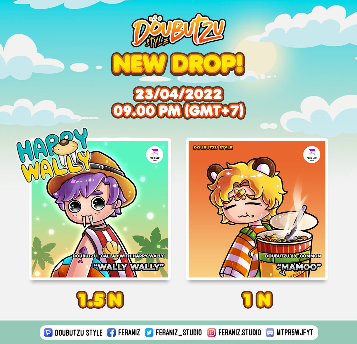 Today , New  drop  2 Douby in Doubieverse 
1 collab with 
<a href="/HappywallyNFT/">HappyWally</a>
  and 1 Common instant noodles Let gooooo at 9.00 pm (GMT+7)
Paras : paras.id/collection/dou…

#NEAR #NEARProtocol #NEARnft #NFTTHAILAND #NFTCommumity #NFTcollections #PARASnft