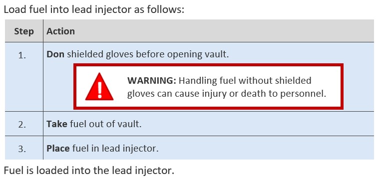 UXMapping's tweet photo. @engineers_feed The design of information matters, and it should match the behavior of a user to achieve safe outcomes.

Here is an example of a usable design: 
- nested alert augments behavior.
- steps are chunked according to behavior.
- procedure is safe if the nested alert is removed. https://t.co/WyeObeaJs7
