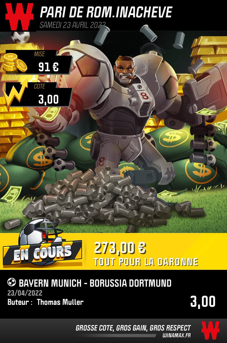 On est à Munich !! Avec le V et dob dob
On en profite pour placer un p’tit pari sur le Bayern sur ⁦<a href="/WinamaxSport/">Winamax Sport 🔞</a>⁩ 

Dépôt doublé sur : winamax.fr/landing/landin…