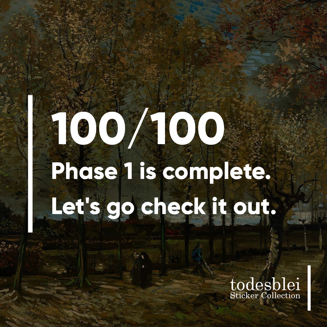 todesblei's tweet image. Phase 1 is complete!

opensea.io/collection/tod…

#NFT #NFTCollection #Crypto #NFTs #web3 #NFTCommunity #cryptocurrency #blockchain #NFTdrop #metaverse