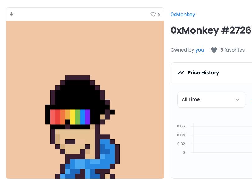 昨天发现了<a href="/0xmonkey2022/">0xMonkey</a>这个可爱的NFT像素小猴子，很喜欢也很想分享给大家，关注我并转发这条tweet，36小时内送出这只#2726的小猴子，东方BAYC，here we go！
Rules
- Follow 
<a href="/achome/">Ach</a>
  and retweet
- Like + rt
- Give away in next 36hours