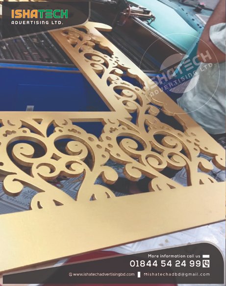 IshaTechAdvert1's tweet image. Golden Acrylic Wall Sheet 12mm Thickness &amp;amp; MDF Jali Cutting Wall Partition Board with Laser Jaali Cutting Board Indoor for Outdoor &amp;amp; Indoor Jali Cutting Design Board Services in Bangladesh.
Cell: 01844 - 542 499
#ProjectBoard #BacklitBoard #LightingBoard #UnipoolBoard #TryVision