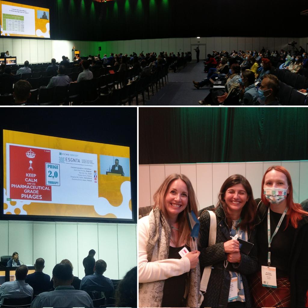 At #ECCMID2022 an amazing #phagetherapy session this morning featured #phage cocktail design (Kiljunen), #immunology (Dabrowska), #clinical #trial design (@PhageForward) & #hospital case studies (@FerryLyon). Next phage session tomorrow 11.00 hall F @ESCMID #medical #microbiology