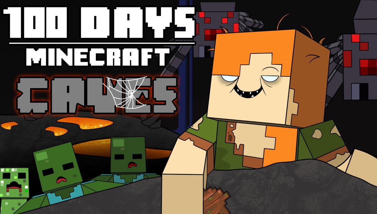 100 Days - [Minecraft CAVES] OUT NOW! youtu.be/HDEC9cwdxGg Thumbnail Art by @itsmaeder