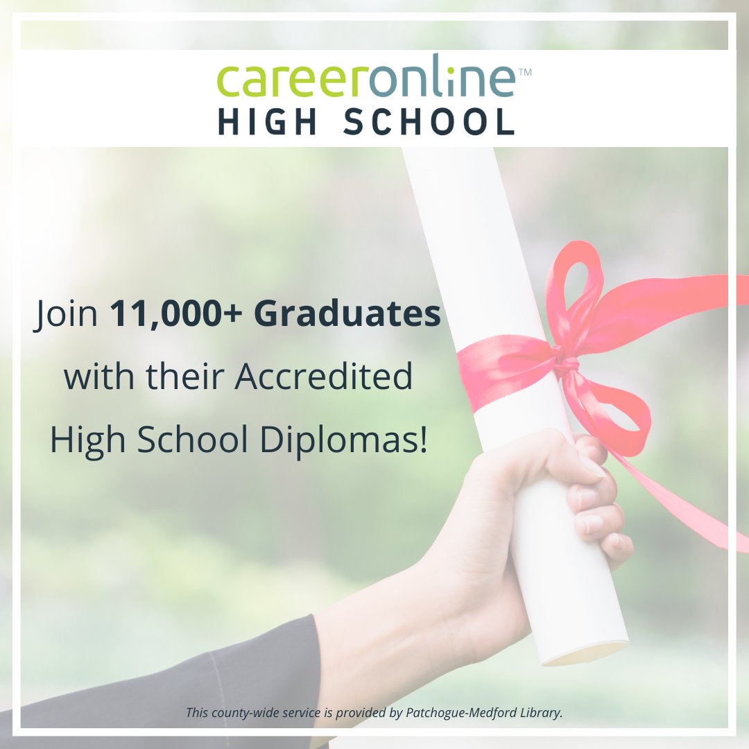 Riverhead Free Library (@rivfreelibrary) on Twitter photo Earn your accredited high school diploma or career certificate at any stage of your life!
<a href="/livebrary/">Livebrary | Suffolk County Library System</a> <a href="/pmlib/">Patchogue-Medford Library</a> <a href="/smarthorizonshs/">SmartHorizonsHS</a> Earn your accredited high school diploma or career certificate at any stage of your life!
<a href="/livebrary/">Livebrary | Suffolk County Library System</a> <a href="/pmlib/">Patchogue-Medford Library</a> <a href="/smarthorizonshs/">SmartHorizonsHS</a>